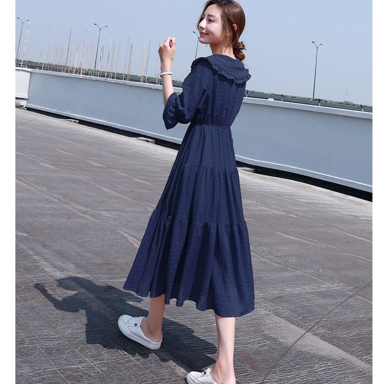 French Vintage Floral Midi Dress - Midi Fashion elegante 2021 manica a