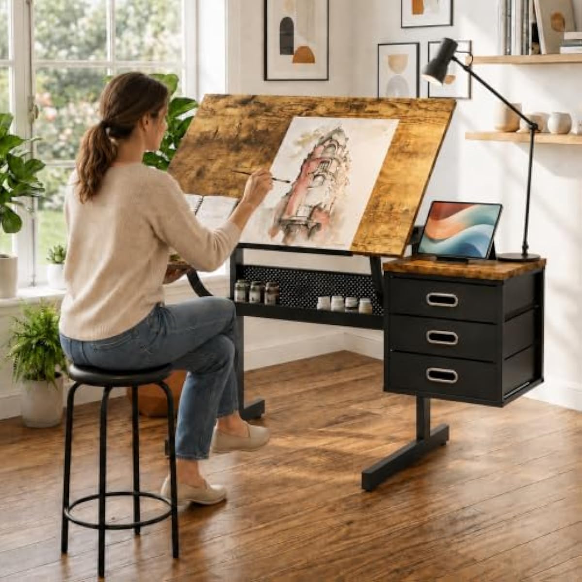 Tops - Scrivania da disegno regolabile con funzione