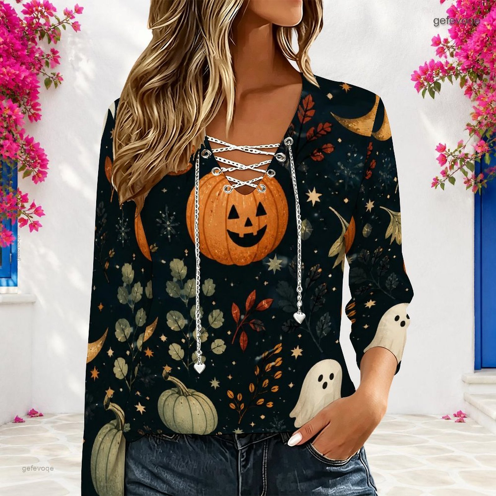 Blouses - Top da donna con scollo a