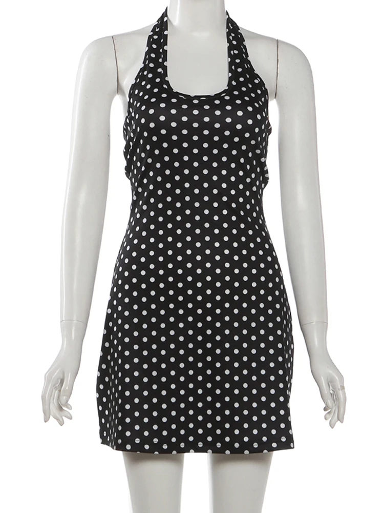Y2K Backless Halter Mini Dress - FDEY Vestito Sexy Senza Schienale da