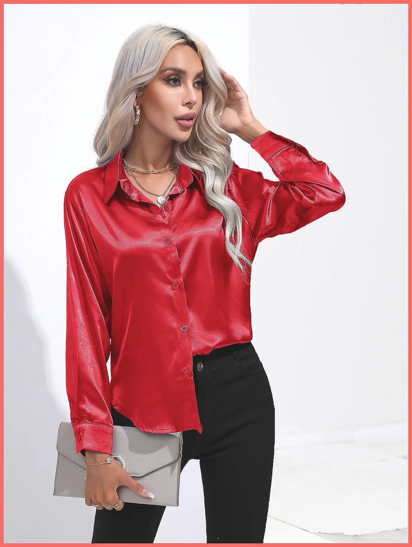 Blouses - Camicia in Raso Primavera-Estate 2025 per