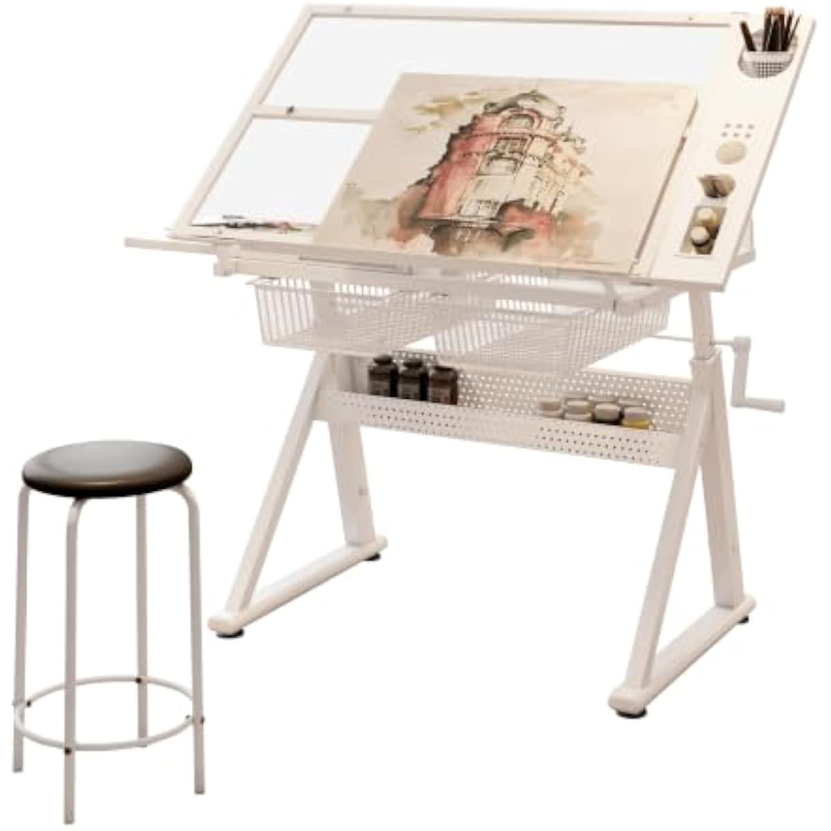 Tops - Scrivania da disegno regolabile con piano