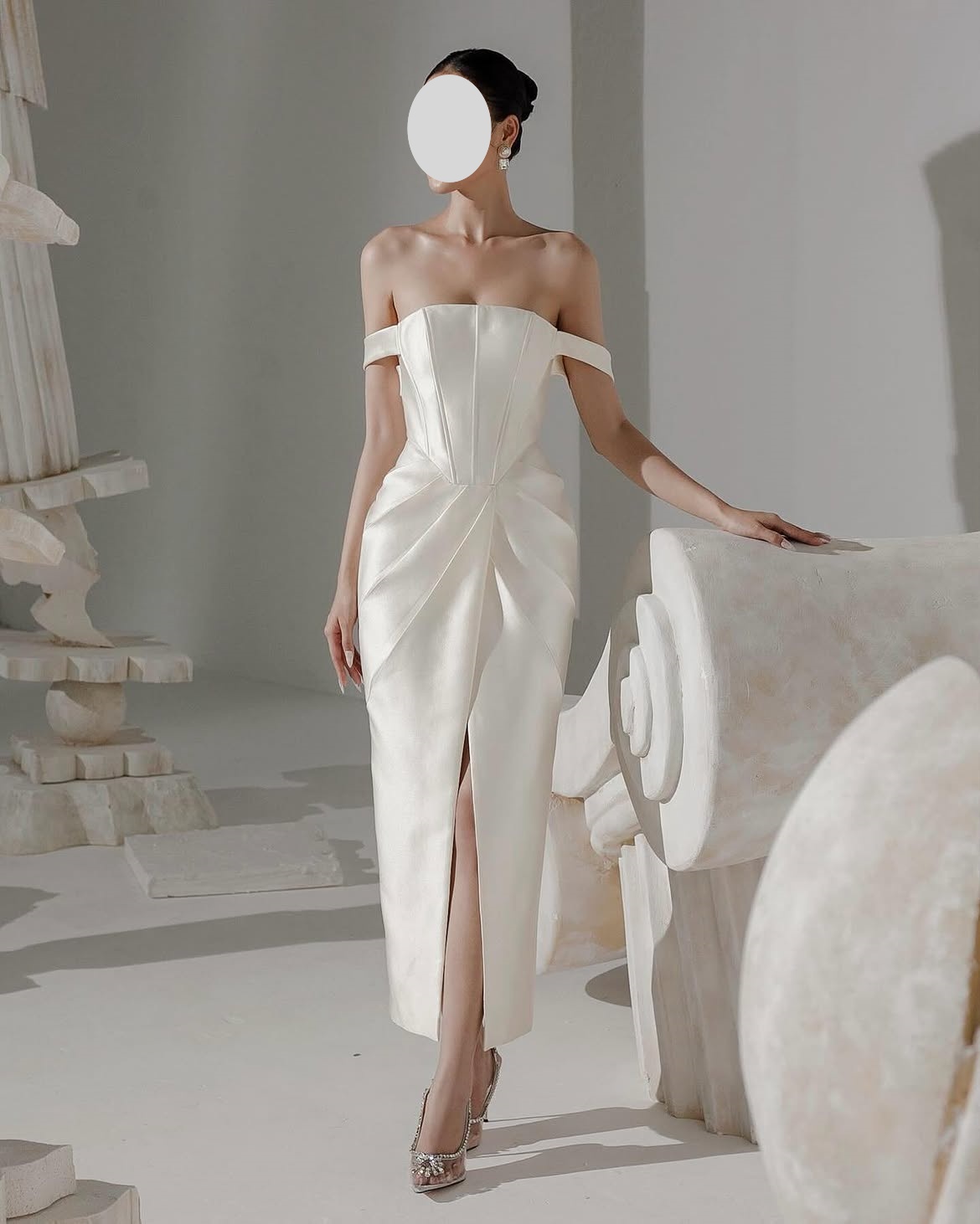 Elegant Satin Evening Gown Split - Abito da sera di lusso Sharon