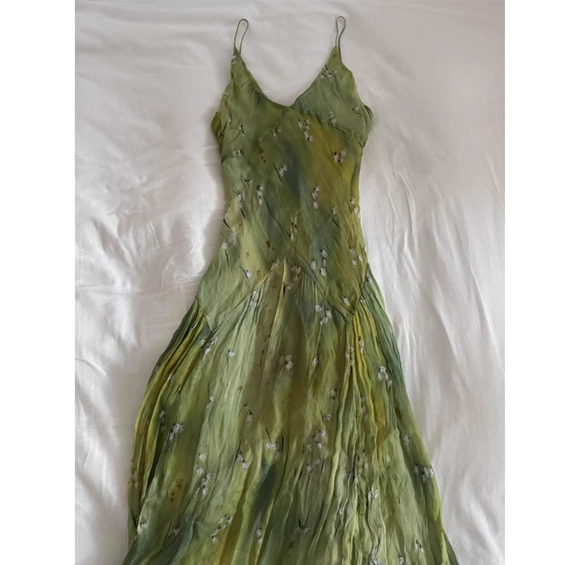 French Vintage Floral Midi Dress - 2025 Nuovo Vintage Elegante Francese Stampa