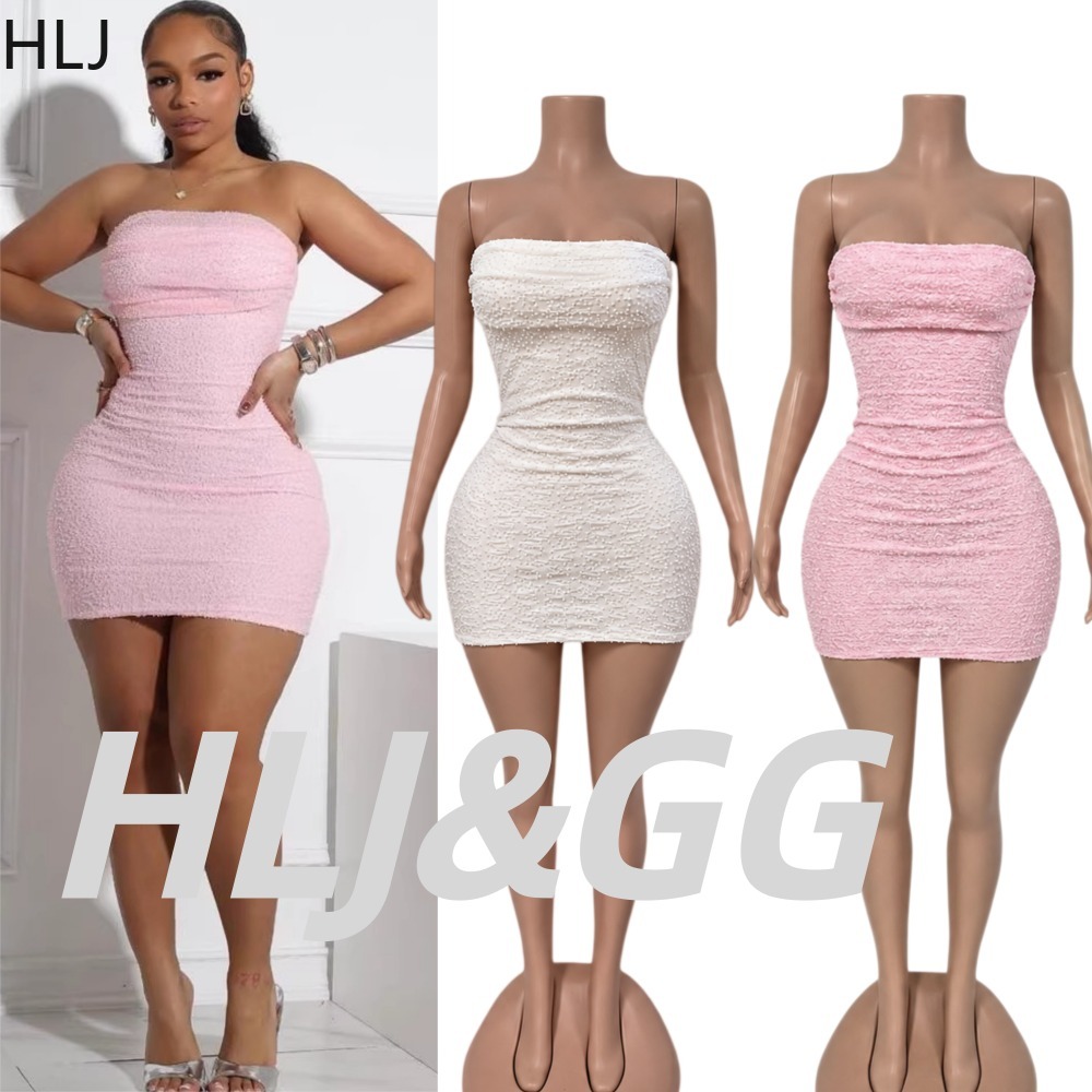 Sparkly Rhinestone Club Party Dress - HLJ Abito Mini Sexy da Donna