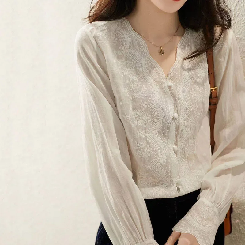 Casual Loose Linen Shirt Dress - GELITAYIN Camicetta di lino a maniche