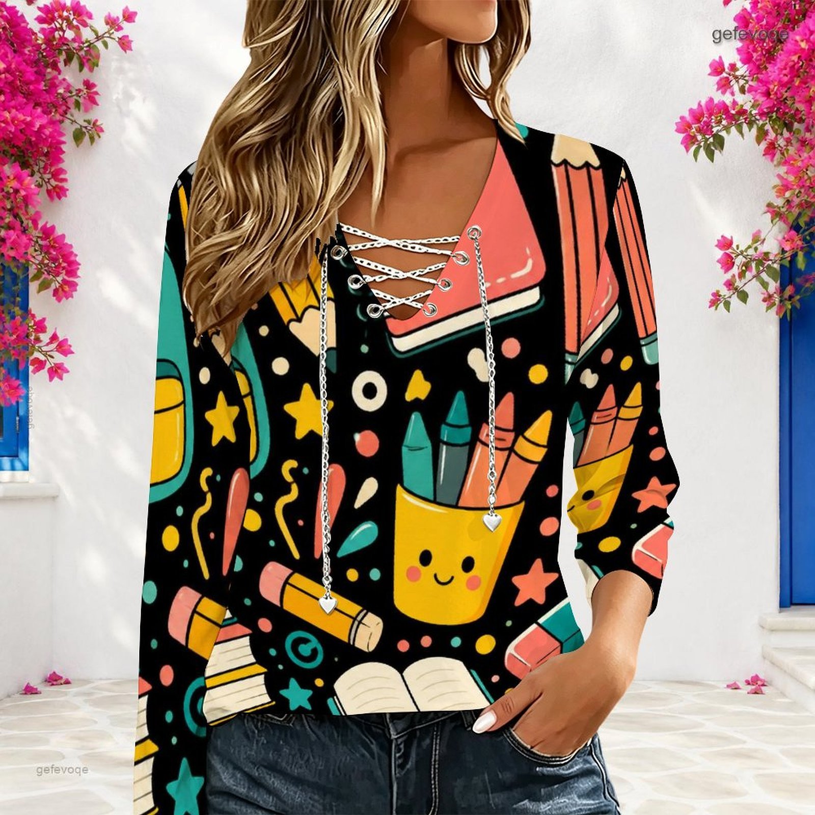 Top da donna con scollo a V e  - Blouses recensione e prezzo