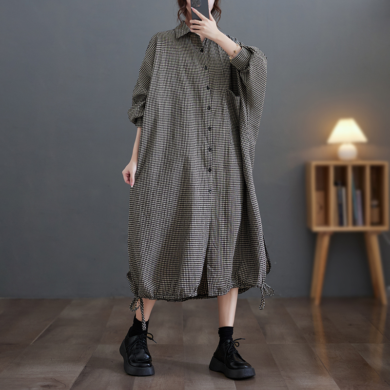 Abito Elegante Casual in Coton - Casual Loose Linen Shirt Dress recensione e prezzo