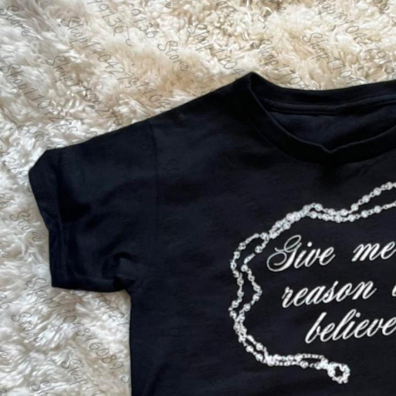 Abbigliamento Donna Anni 2000, - Y2K Graphic Baby Tee Crop recensione e prezzo