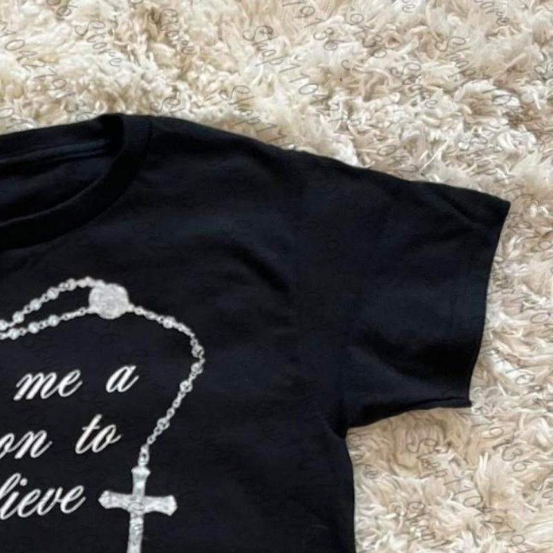 Abbigliamento Donna Anni 2000, - Y2K Graphic Baby Tee Crop recensione e prezzo
