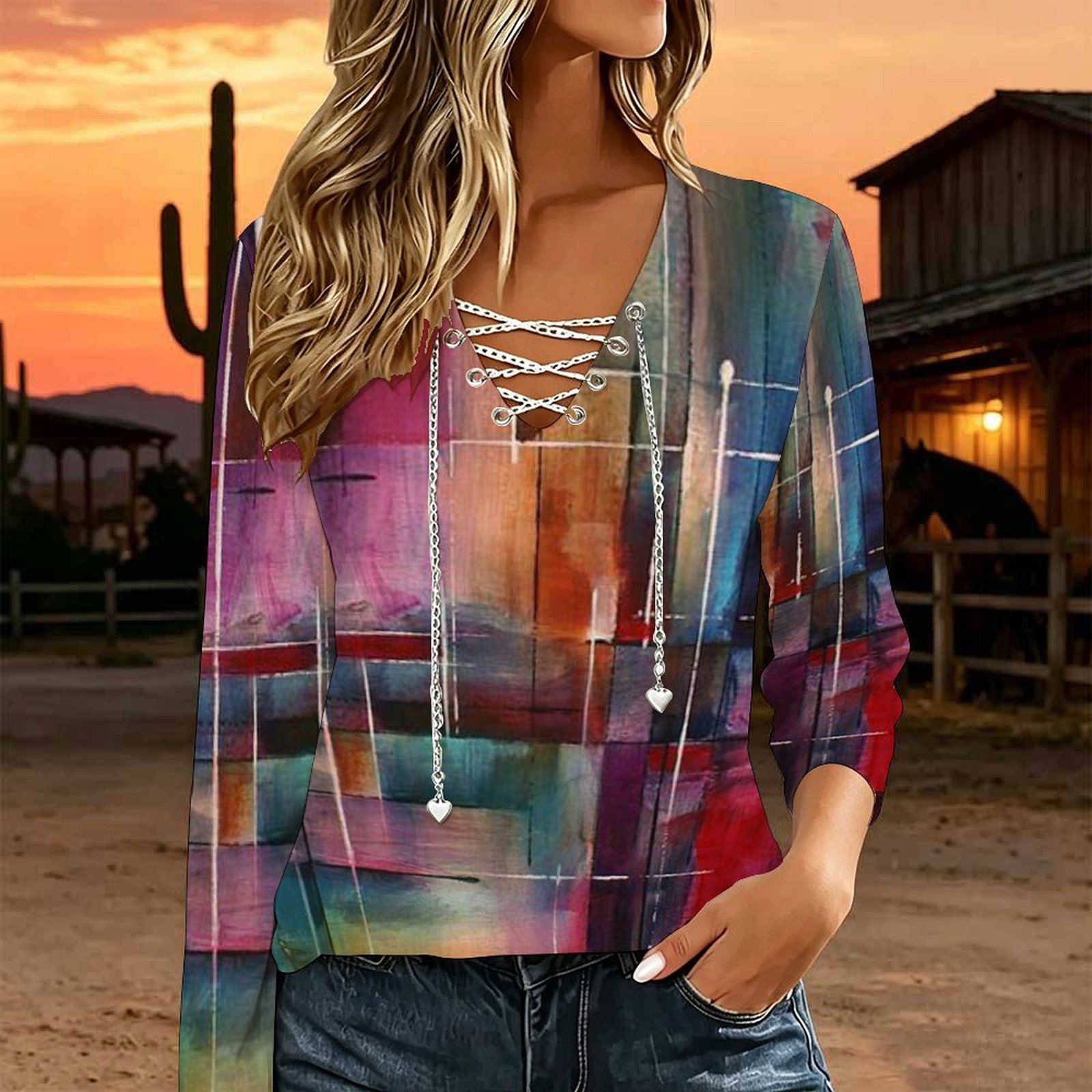 Top da donna con scollo a V e  - Blouses recensione e prezzo