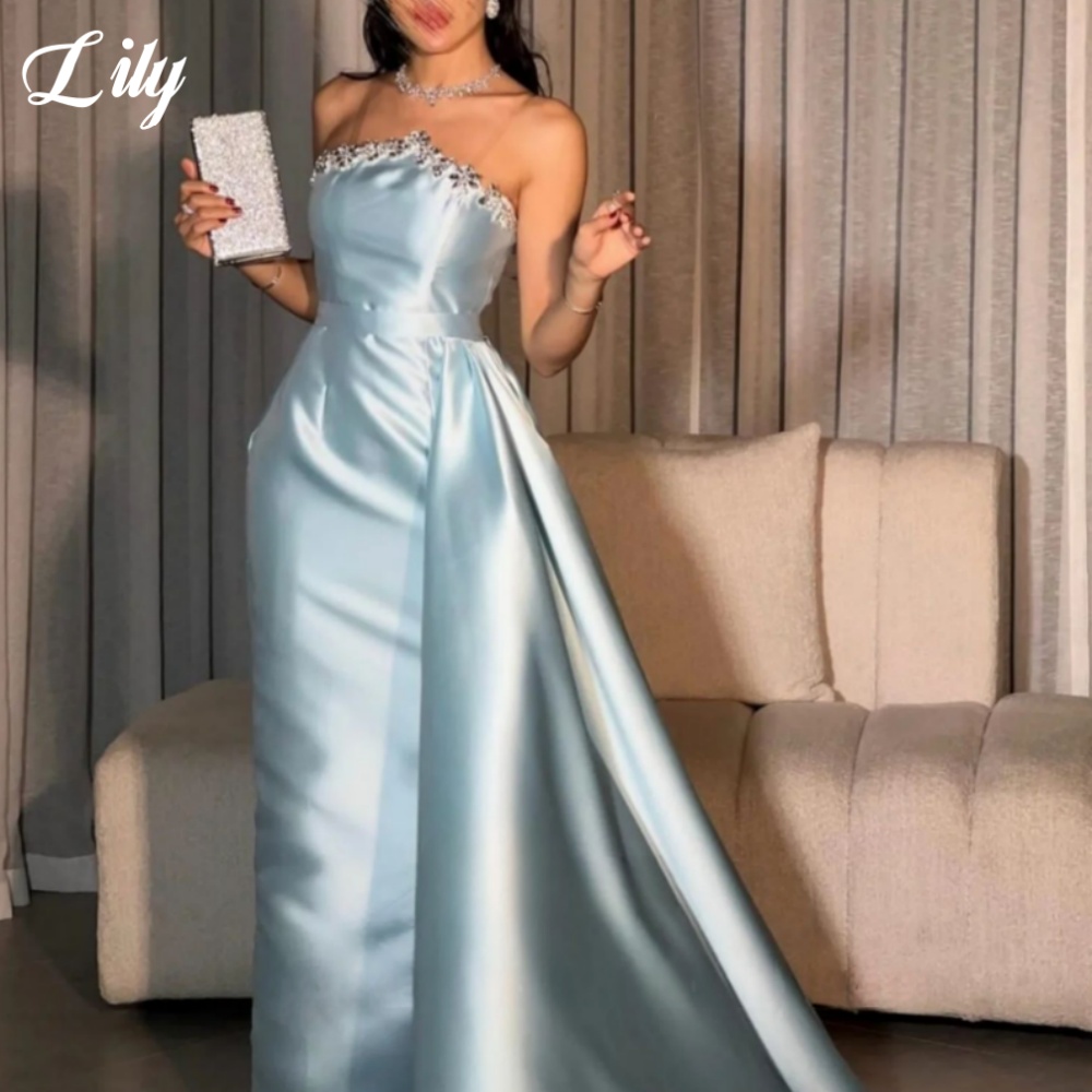 Abito formale elegante blu gig - Elegant Satin Evening Gown Split recensione e prezzo