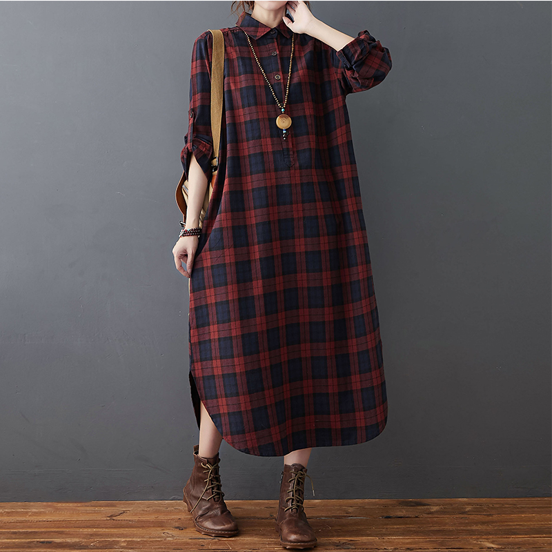 Abito in Cotone e Lino da Donn - Casual Loose Linen Shirt Dress recensione e prezzo