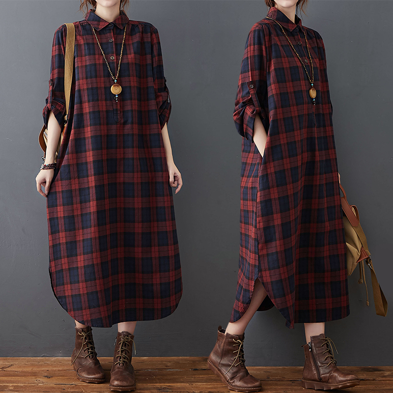 Abito in Cotone e Lino da Donn - Casual Loose Linen Shirt Dress recensione e prezzo
