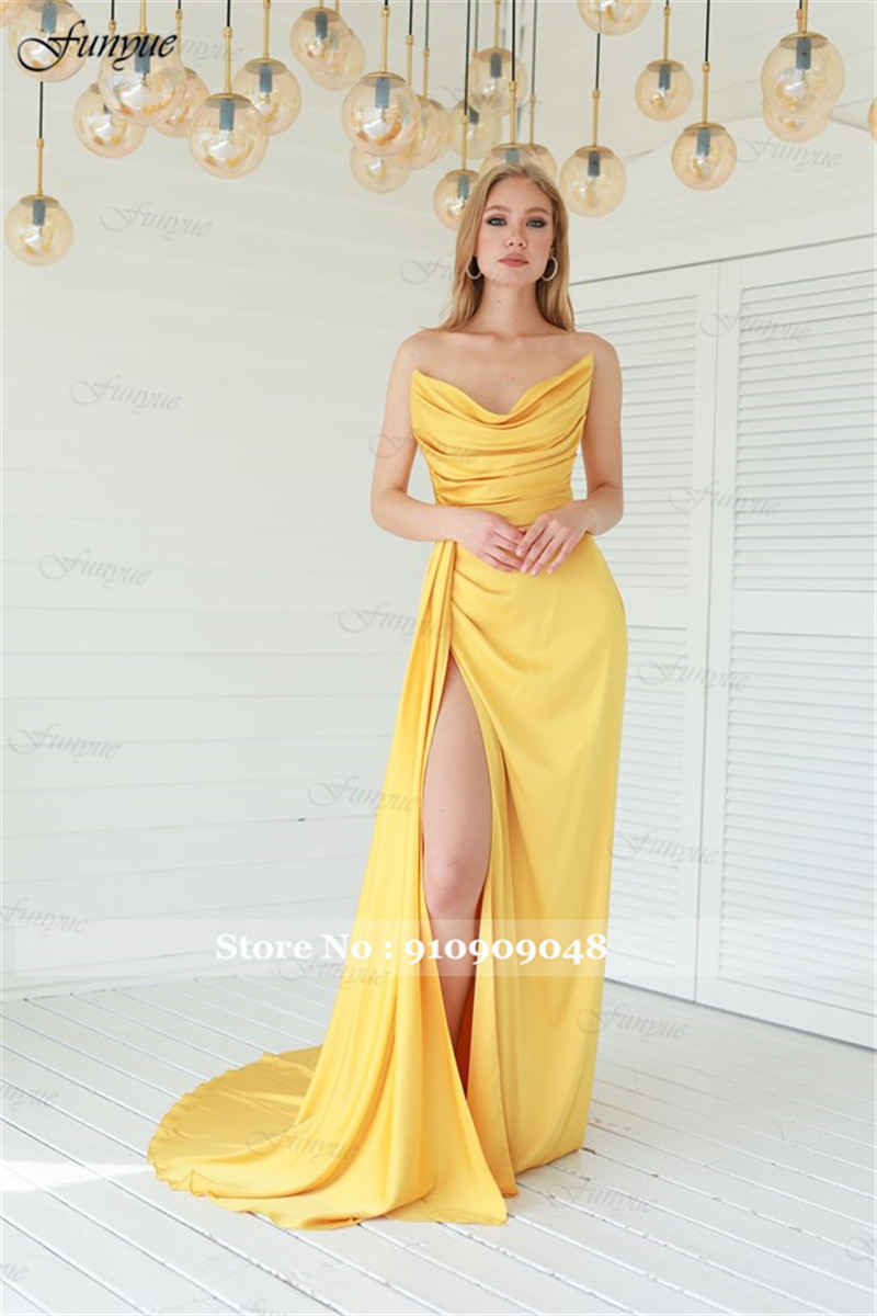 Abiti da sera eleganti con spa - Elegant Satin Evening Gown Split recensione e prezzo