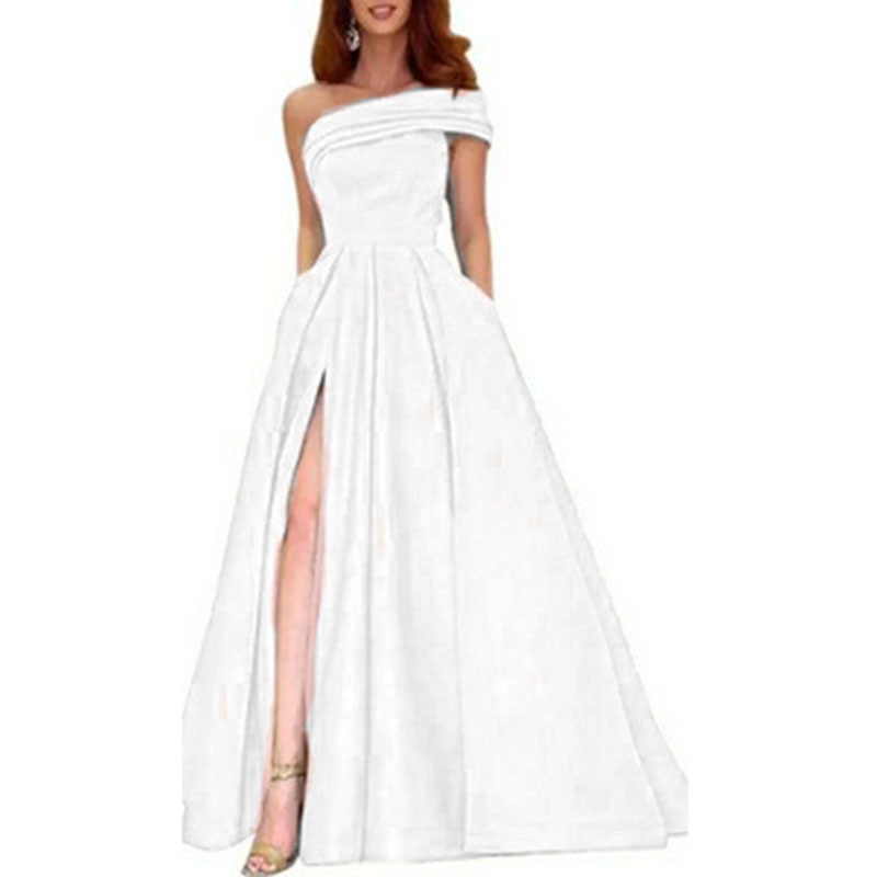 Elegante abito da sera in raso - Elegant Satin Evening Gown Split recensione e prezzo