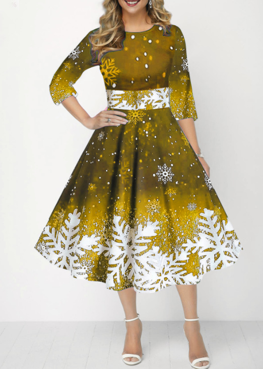Abiti natalizi invernali da do - French Vintage Floral Midi Dress recensione e prezzo