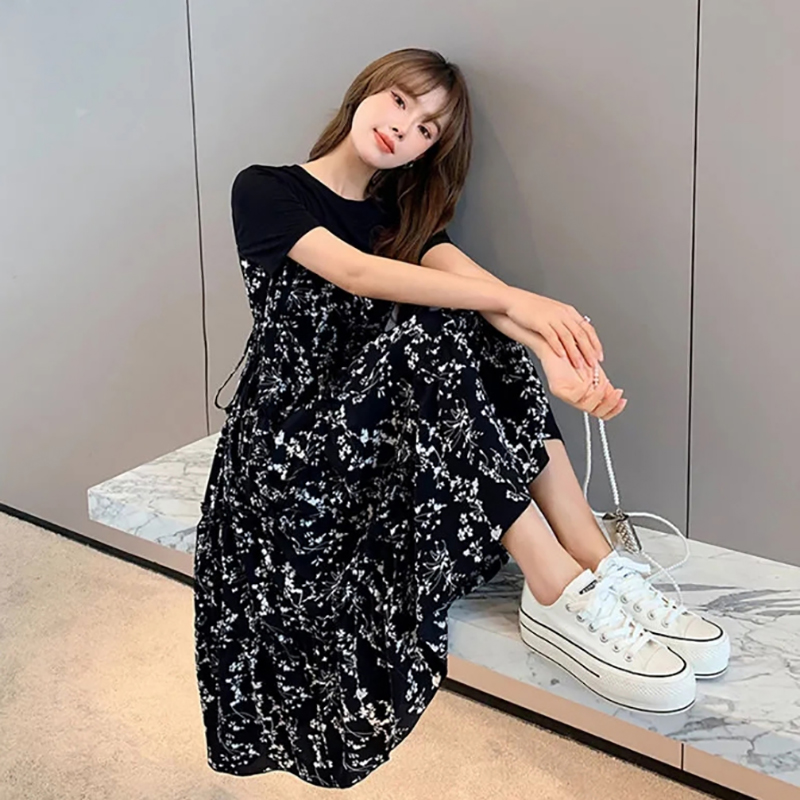T-shirt da donna Falso due pez - Korean Style A Line Shirt Dress recensione e prezzo