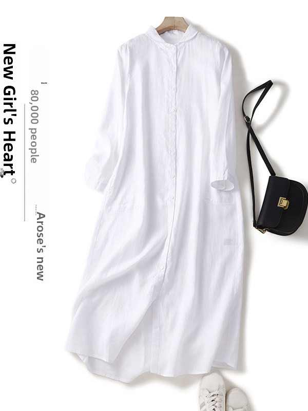 Abito chemisier casual in coto - Casual Loose Linen Shirt Dress recensione e prezzo