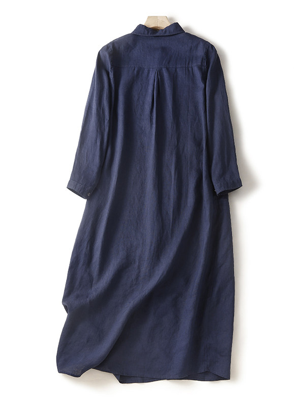 Abito chemisier casual in coto - Casual Loose Linen Shirt Dress recensione e prezzo