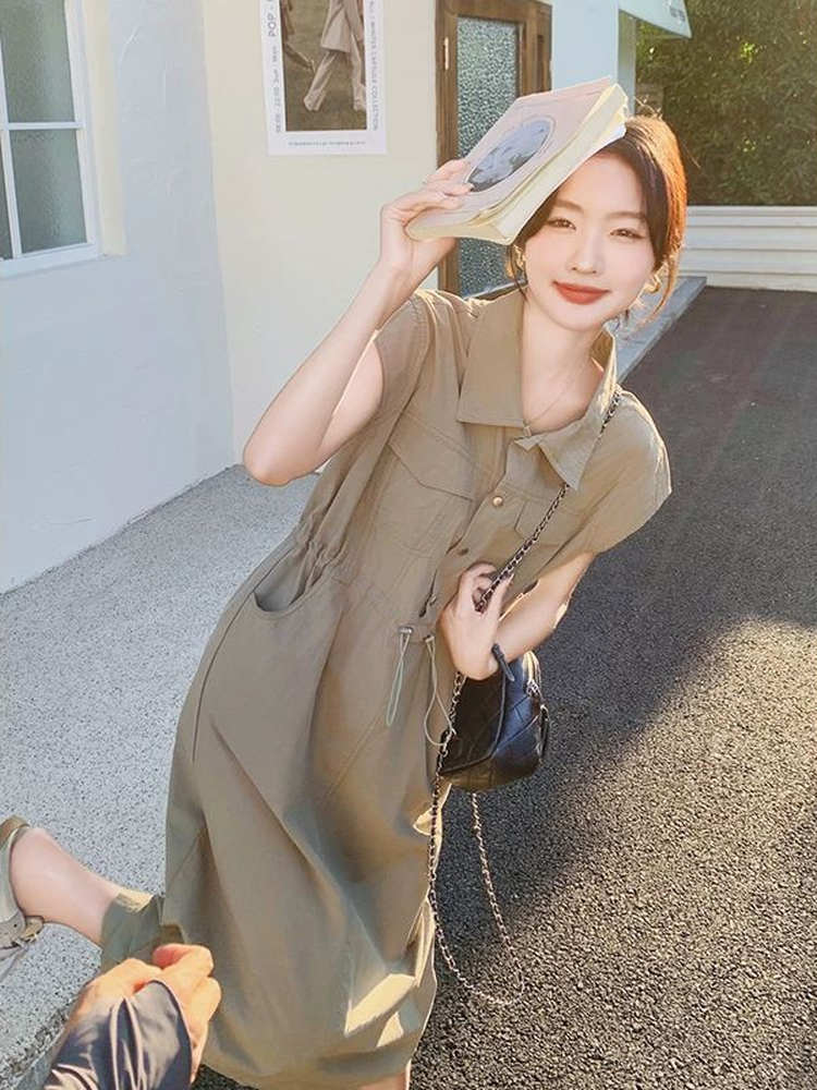 Abito chemisier casual estivo  - Korean Style A Line Shirt Dress recensione e prezzo