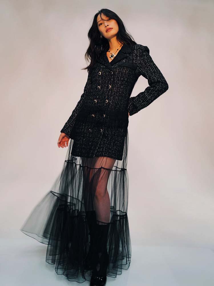 Set di abiti blazer in tweed d - Tweed Two Piece Blazer Dress recensione e prezzo