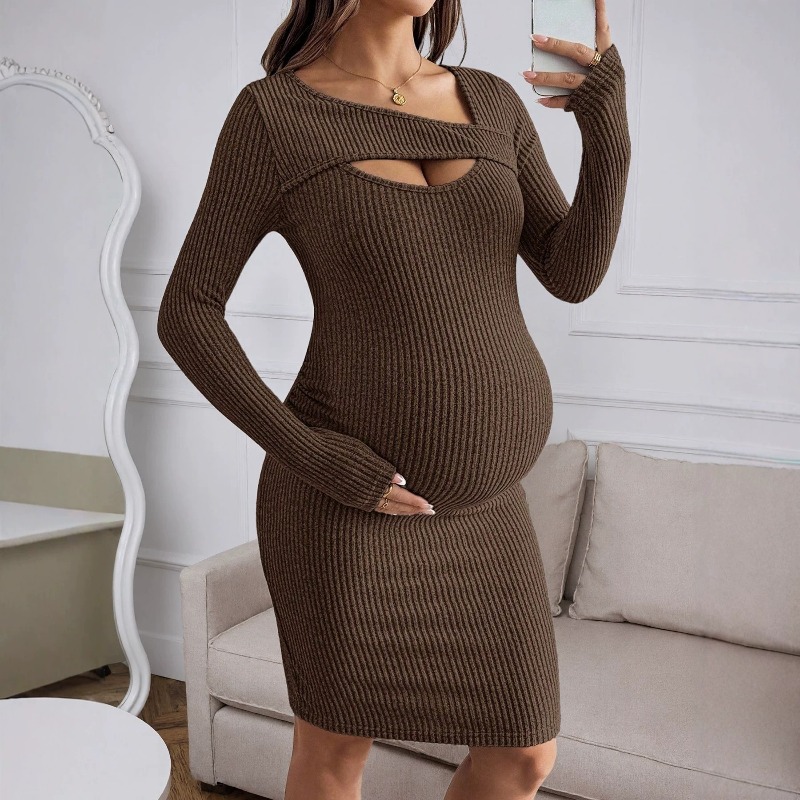 Abito Premaman a Maniche Lungh - Bodycon Long Sleeve Ribbed Dress recensione e prezzo