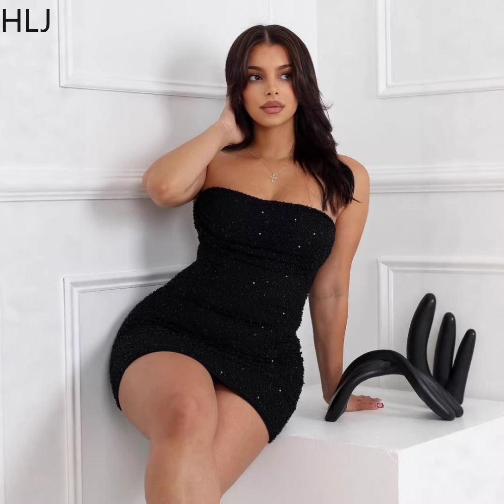 HLJ Abito Mini Sexy da Donna S - Sparkly Rhinestone Club Party Dress recensione e prezzo