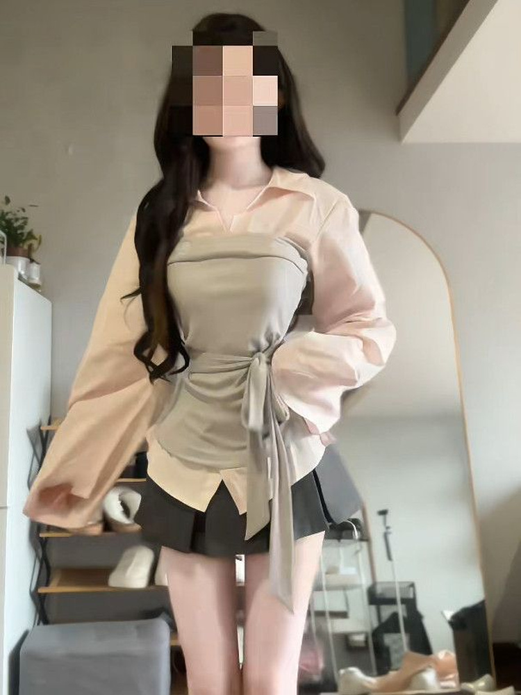 Completo da donna taglie forti - Korean Style A Line Shirt Dress recensione e prezzo