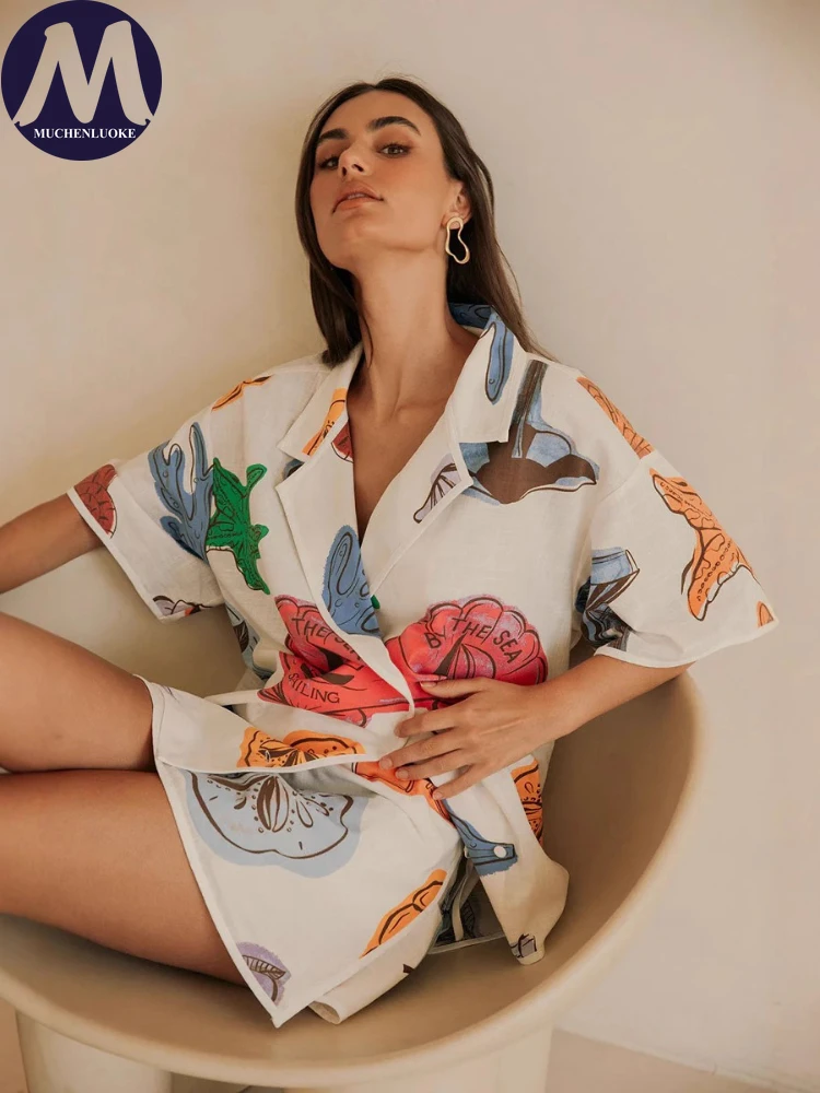 Completi estivi a due pezzi pe - Casual Loose Linen Shirt Dress recensione e prezzo