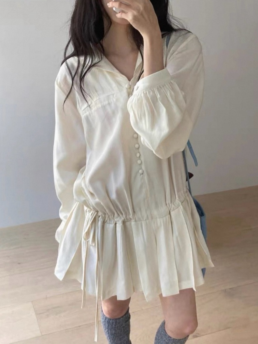 Abito camicia a maniche lunghe - Korean Style A Line Shirt Dress recensione e prezzo