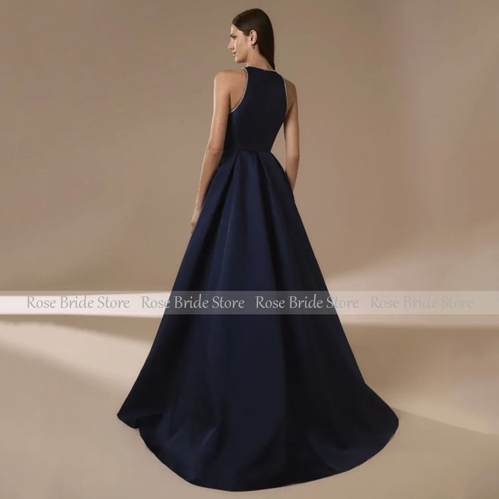 Abiti da sera in raso blu navy - Elegant Satin Evening Gown Split recensione e prezzo