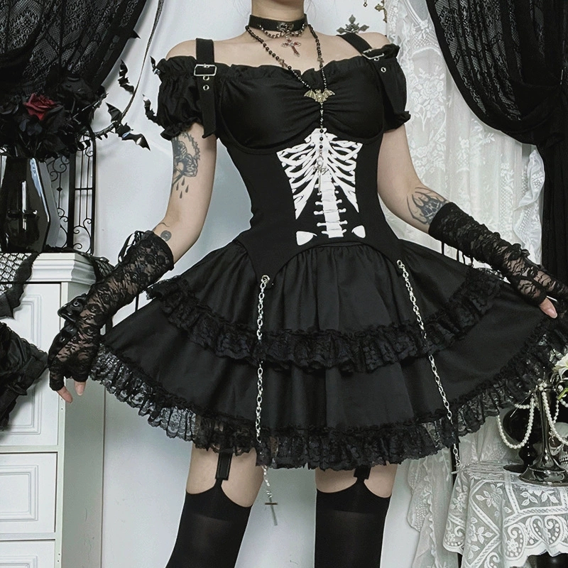 Goth Dark E-girl Kawaii Abiti  - Y2K Backless Halter Mini Dress recensione e prezzo