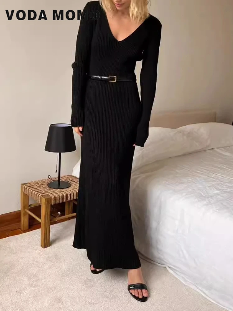 Maniche lunghe Abiti maxi ader - Bodycon Long Sleeve Ribbed Dress recensione e prezzo