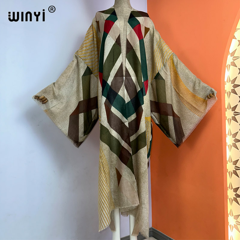 WINYI kimono summer boho print - Boho Summer Beach Maxi Dress recensione e prezzo